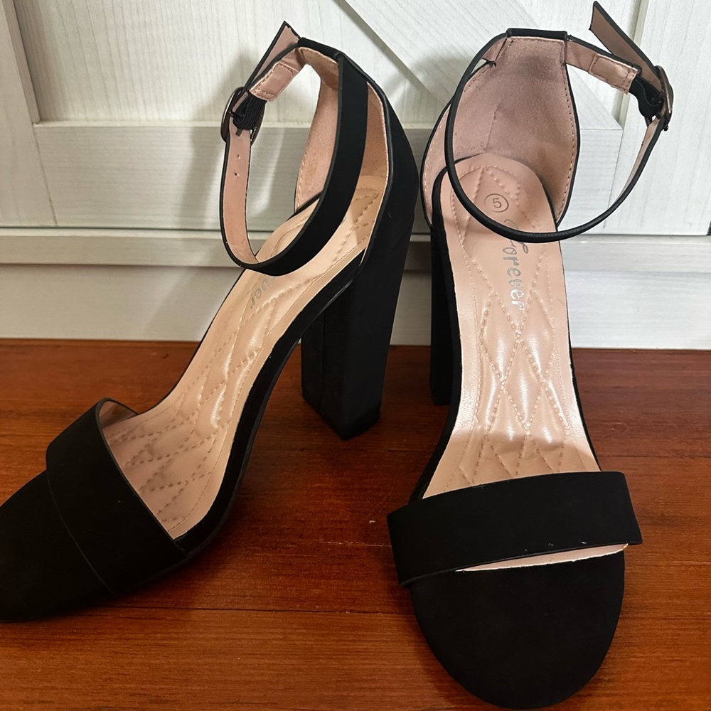 Black Ankle Strap Heels